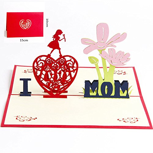 DEESOSPRO® Muttertagskarte,Papier Spiritz Muttertag,Geburtstagskarte für Mama Special, 3D Pop-up-Grußkarte mit schönen Papier-Cut, Geschenk für Mama Geburtstag, inklusive Umschlag von DEESOSPRO