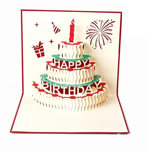 DEESOSPRO Grußkarten Geburtstag, Geburtstagskarte Geschenk für Ihre Verwandten, Freunde und Liebhaber Special, 3D Pop-up-Grußkarte mit schönen Papier-Cut, Umschlag enthalten (Happy Birthday) von DEESOSPRO