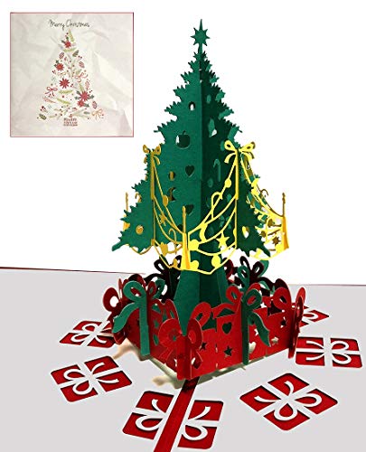 DEESOSPRO Weihnachtskarten, Karte 3D pop up Grußkarte mit schönen Papier-Cut, Geschenk für Weihnachten, Umschlag enthalten, Chrismas Geschenkkarte, Weihnachtsbaum DEESOSPRO Weihnachtskarten, Karte 3D pop up Grußkarte mit schönen Papier-Cut, Geschenk für Weihnachten, Umschlag enthalten, Chrismas Geschenkkarte, Weihnachtsbaum von DEESOSPRO