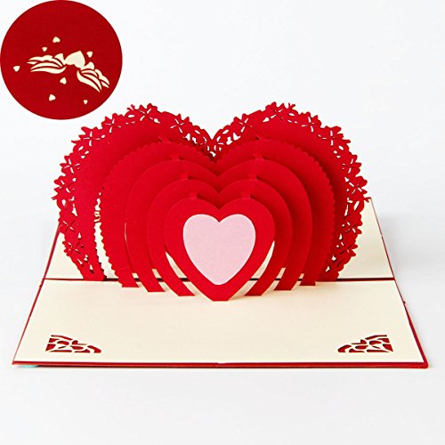 DEESOSPRO Karte zum Valentinstag, Geburtstagskarte Geschenk für Ihre Verwandten, Freunde und Liebhaber Special, 3D Pop-Up-Grußkarte mit schönen Papier-Cut von DEESOSPRO