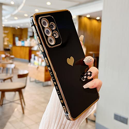 DEFBSC Hülle für Samsung Galaxy A52 / A52S, Galvanisierte Seitenkante Liebesherz Telefonhülle Ultradünn Kratzfest Stoßfeste Weich TPU Schutzhülle mit Herzmuster - Schwarz/Seite Herz DEFBSC Hülle für Samsung Galaxy A52 / A52S, Galvanisierte Seitenkante Liebesherz Telefonhülle Ultradünn Kratzfest Stoßfeste Weich TPU Schutzhülle mit Herzmuster - Schwarz/Seite Herz von DEFBSC