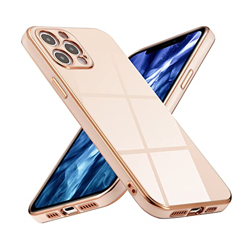 DEFBSC Hülle für iPhone 12 Pro Max, Einfach Stilvoll Einfarbig Galvanisierte Telefonhülle, Glatt Ultra Dünn Weiche TPU Silikon Stoßfeste Handyhülle Schutz für iPhone 12 Pro Max - Golden von DEFBSC