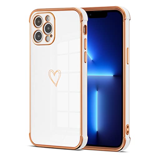 DEFBSC Hülle für iPhone 13 Pro, Galvanisierte Liebesherz Telefonhülle, Ultradünn Kratzfest Stoßfeste Weich TPU Schutzhülle mit Herzmuster, für iPhone 13 Pro - Weiß DEFBSC Hülle für iPhone 13 Pro, Galvanisierte Liebesherz Telefonhülle, Ultradünn Kratzfest Stoßfeste Weich TPU Schutzhülle mit Herzmuster, für iPhone 13 Pro - Weiß von DEFBSC