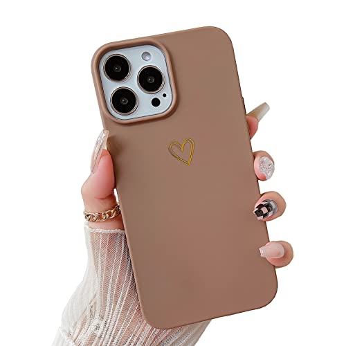 DEFBSC Hülle für iPhone 13 Pro Max, Niedliche Liebesherz Herzform Silikonhülle, Stoßfeste weiche TPU-Schutzhülle mit Herzmuster für iPhone 13 Pro Max - Braun DEFBSC Hülle für iPhone 13 Pro Max, Niedliche Liebesherz Herzform Silikonhülle, Stoßfeste weiche TPU-Schutzhülle mit Herzmuster für iPhone 13 Pro Max - Braun von DEFBSC
