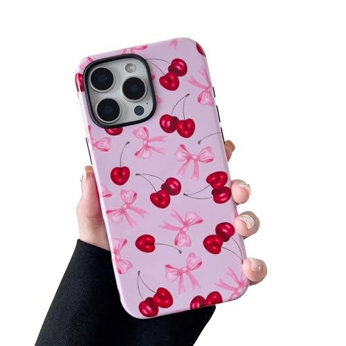 DEFBSC Hülle für iPhone 16 Pro Max, Niedliche Rosa Schleife Kirsche Drucken Ästhetische Trendige Muster Schlank Langlebig Stoßfest Hybrid Hart Zurück Handyhülle, Große Schleife/Glanz DEFBSC Hülle für iPhone 16 Pro Max, Niedliche Rosa Schleife Kirsche Drucken Ästhetische Trendige Muster Schlank Langlebig Stoßfest Hybrid Hart Zurück Handyhülle, Große Schleife/Glanz von DEFBSC