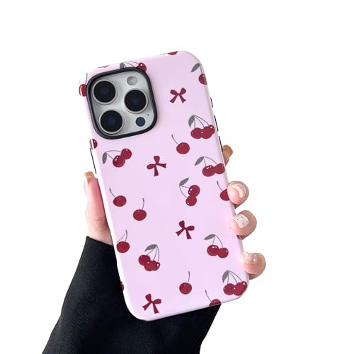 DEFBSC Hülle für iPhone 16 Pro Max, Niedliche Rosa Schleife Kirsche Drucken Ästhetische Trendige Muster Schlank Langlebig Stoßfest Hybrid Hart Zurück Handyhülle, Rote Schleife/Glanz DEFBSC Hülle für iPhone 16 Pro Max, Niedliche Rosa Schleife Kirsche Drucken Ästhetische Trendige Muster Schlank Langlebig Stoßfest Hybrid Hart Zurück Handyhülle, Rote Schleife/Glanz von DEFBSC