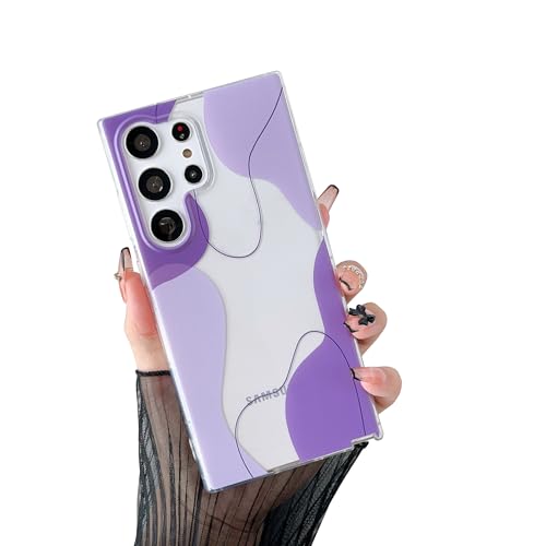 DEFBSC Kompatibel mit Samsung Galaxy S24 Ultra Hülle,Transparentes Rückseite Handyhülle Linie Ästhetisch Design Weiche TPU Bumper Stoßfeste Kratzfest Klar Schutzhülle für Samsung Galaxy S24 Ultra-Lila DEFBSC Kompatibel mit Samsung Galaxy S24 Ultra Hülle,Transparentes Rückseite Handyhülle Linie Ästhetisch Design Weiche TPU Bumper Stoßfeste Kratzfest Klar Schutzhülle für Samsung Galaxy S24 Ultra-Lila von DEFBSC