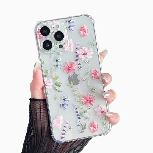 DEFBSC Weiche Hülle Kompatibel mit iPhone 16 Pro Max, Transparent Florale Blumen Muster Design für Mädchen Klar TPU Dünne Stoßfest Kratzfestes Handyhülle Schutzhülle - Rosa Kosmos DEFBSC Weiche Hülle Kompatibel mit iPhone 16 Pro Max, Transparent Florale Blumen Muster Design für Mädchen Klar TPU Dünne Stoßfest Kratzfestes Handyhülle Schutzhülle - Rosa Kosmos von DEFBSC