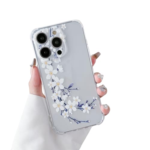 DEFBSC Weiche Hülle Kompatibel mit iPhone 16 Pro Max, Transparent Florale Blumen Muster Design für Mädchen Klar TPU Dünne Stoßfest Kratzfestes Handyhülle Schutzhülle - Weiße Birnenblüte DEFBSC Weiche Hülle Kompatibel mit iPhone 16 Pro Max, Transparent Florale Blumen Muster Design für Mädchen Klar TPU Dünne Stoßfest Kratzfestes Handyhülle Schutzhülle - Weiße Birnenblüte von DEFBSC