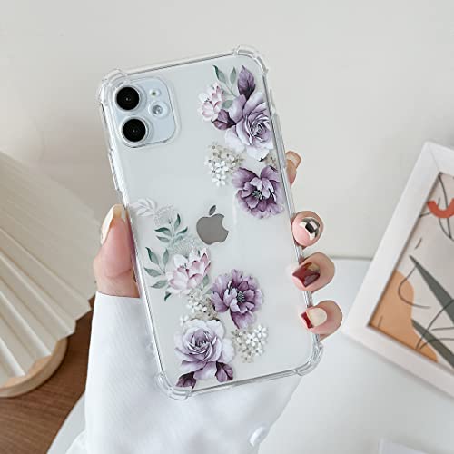 DEFBSC Weiche Hülle Kompatibel mit iPhone 11, Transparent Florale Blumen Muster Design für Mädchen Klar TPU Dünne Stoßfest Kratzfestes Handyhülle Schutzhülle - Lila Pfingstrose DEFBSC Weiche Hülle Kompatibel mit iPhone 11, Transparent Florale Blumen Muster Design für Mädchen Klar TPU Dünne Stoßfest Kratzfestes Handyhülle Schutzhülle - Lila Pfingstrose von DEFBSC