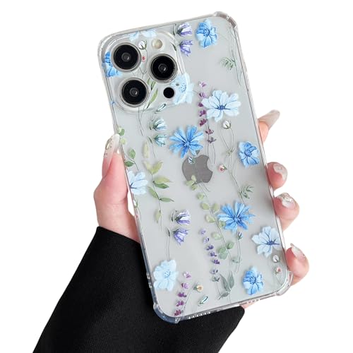 DEFBSC Weiche Hülle Kompatibel mit iPhone 16 Pro Max, Transparent Florale Blumen Muster Design für Mädchen Klar TPU Dünne Stoßfest Kratzfestes Handyhülle Schutzhülle - Blauer Kosmos DEFBSC Weiche Hülle Kompatibel mit iPhone 16 Pro Max, Transparent Florale Blumen Muster Design für Mädchen Klar TPU Dünne Stoßfest Kratzfestes Handyhülle Schutzhülle - Blauer Kosmos von DEFBSC