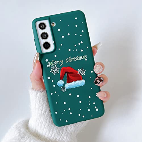 DEFBSC Xmas Hülle für Samsung Galaxy S22 Plus, Niedlicher Weihnachtsmütze Muster Handyhülle, Ultradünnes Weiches TPU Bumper Stoßfest Christmas Schutzhülle für Samsung Galaxy S22 Plus - Grün von DEFBSC