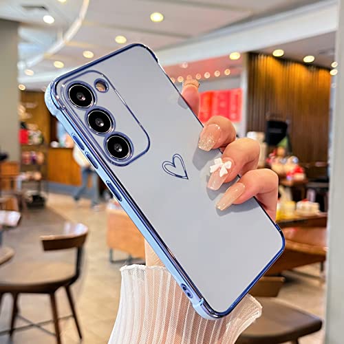 DEFBSC für Samsung Galaxy S23 Hülle, Galvanisierte Liebesherz Telefonhülle, Ultradünn Kratzfest Stoßfeste Weich TPU Schutzhülle mit Herzmuster, für Samsung Galaxy S23 - Blau DEFBSC für Samsung Galaxy S23 Hülle, Galvanisierte Liebesherz Telefonhülle, Ultradünn Kratzfest Stoßfeste Weich TPU Schutzhülle mit Herzmuster, für Samsung Galaxy S23 - Blau von DEFBSC