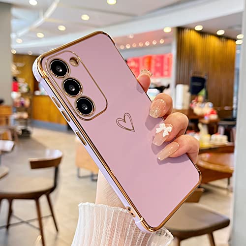 DEFBSC für Samsung Galaxy S23 Hülle, Galvanisierte Liebesherz Telefonhülle, Ultradünn Kratzfest Stoßfeste Weich TPU Schutzhülle mit Herzmuster, für Samsung Galaxy S23 - Lila DEFBSC für Samsung Galaxy S23 Hülle, Galvanisierte Liebesherz Telefonhülle, Ultradünn Kratzfest Stoßfeste Weich TPU Schutzhülle mit Herzmuster, für Samsung Galaxy S23 - Lila von DEFBSC