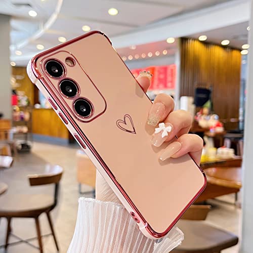 DEFBSC für Samsung Galaxy S23 Hülle, Galvanisierte Liebesherz Telefonhülle, Ultradünn Kratzfest Stoßfeste Weich TPU Schutzhülle mit Herzmuster, für Samsung Galaxy S23 - Rosa DEFBSC für Samsung Galaxy S23 Hülle, Galvanisierte Liebesherz Telefonhülle, Ultradünn Kratzfest Stoßfeste Weich TPU Schutzhülle mit Herzmuster, für Samsung Galaxy S23 - Rosa von DEFBSC