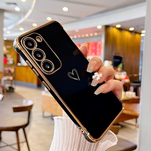 DEFBSC für Samsung Galaxy S23 Hülle, Galvanisierte Liebesherz Telefonhülle, Ultradünn Kratzfest Stoßfeste Weich TPU Schutzhülle mit Herzmuster, für Samsung Galaxy S23 - Schwarz DEFBSC für Samsung Galaxy S23 Hülle, Galvanisierte Liebesherz Telefonhülle, Ultradünn Kratzfest Stoßfeste Weich TPU Schutzhülle mit Herzmuster, für Samsung Galaxy S23 - Schwarz von DEFBSC
