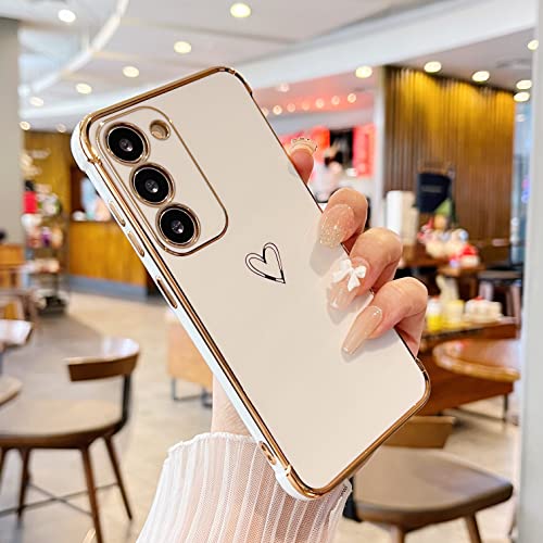 DEFBSC für Samsung Galaxy S23 Hülle, Galvanisierte Liebesherz Telefonhülle, Ultradünn Kratzfest Stoßfeste Weich TPU Schutzhülle mit Herzmuster, für Samsung Galaxy S23 - Weiß DEFBSC für Samsung Galaxy S23 Hülle, Galvanisierte Liebesherz Telefonhülle, Ultradünn Kratzfest Stoßfeste Weich TPU Schutzhülle mit Herzmuster, für Samsung Galaxy S23 - Weiß von DEFBSC