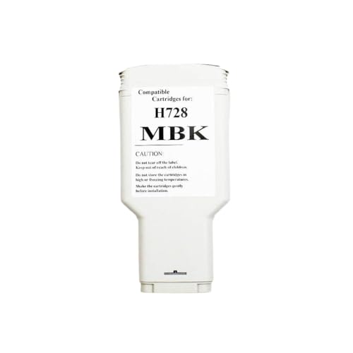 DEFIYAN 4 kompatible Farben Kompatibel mit 728 Tintenpatrone mit Chip Kompatibel mit DesignJet T730 T830 Tintenstrahldrucker, jeweils 300 ml(300ml Matte Black) von DEFIYAN