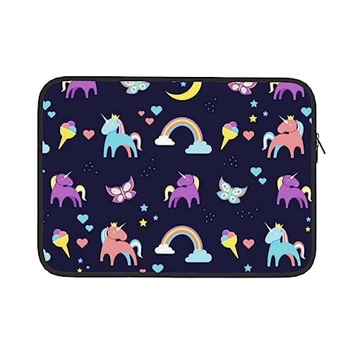 Einhorn Pegasus Regenbogen Schmetterling Gedruckt Laptop Sleeve Tasche 13 Zoll Wasserdicht Langlebig Laptop Fall Computer Tragetasche Notebook Tragetasche von DEHIWI