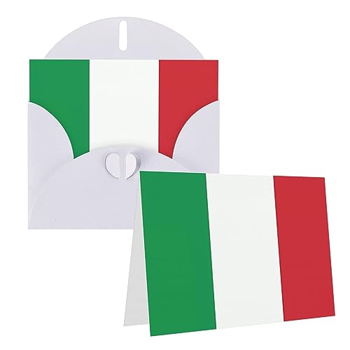 Italien-Flagge, blanko, mit weißen Umschlägen, 10,2 x 15,2 cm, Grußkarten für alle Anlässe, Weihnachten, Urlaub, Hochzeit, Geburtstag von DEHIWI