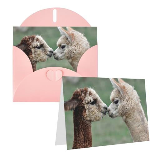 Lustige Alpaka-Dankeskarten mit weißen Umschlägen, 10,2 x 15,2 cm, Grußkarten für alle Anlässe, Weihnachten, Urlaub, Hochzeit, Geburtstag von DEHIWI