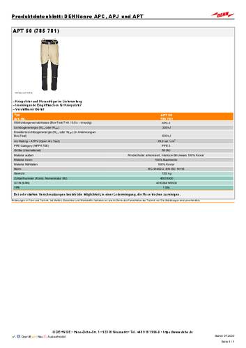 DEHN 785781 Störlichtbogengeprüfte Schutzhose Gr.50(M) mit Hosenträger und Knieschoner Kleider-Gr von DEHN