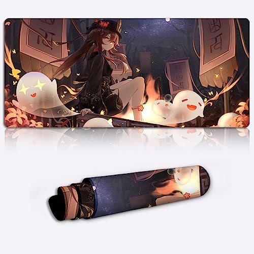 DEHUA Mouse Combo Pad XXXL Genshin Impact Personalizzato Extended Hu Tao Extended Gaming Keyboard Mouse Pad personaggio del gioco (15.7x35.4x0.15) von DEHUA