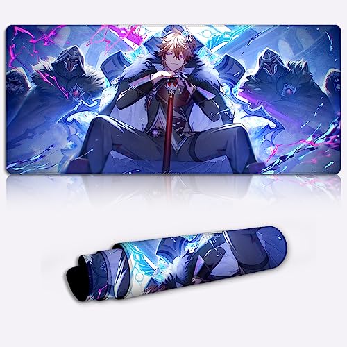 DEHUA Tappetino Mouse Genshin Impact Tartaglia Tappetino scrivania Tappetino Mouse da gioco esteso Personaggio del gioco XXL Tappetino Mouse esteso Scrivania (11,8x31,49X0,15) pollici von DEHUA