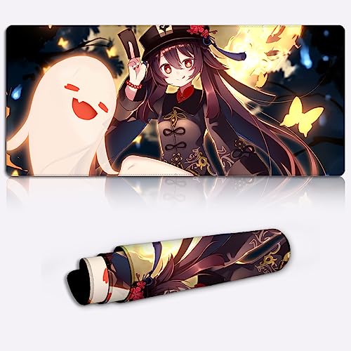 Tappetino per Mouse Genshin Impact XXL Hu Tao Tappetino per scrivania Gamer Office Work Home personaggio del gioco Tappetino per scrivania esteso (11,8x31,49X0,15) pollici von DEHUA
