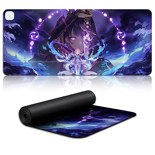 Warm XL Laptop Keyboard Mouse Mat Genshin Impact Sangonomiya Kokomi Desk Mousepad personaggio gioco Base in Gomma Lunga Tappetino Mouse (31x70cm) Con 3 modalità di riscaldamento von DEHUA