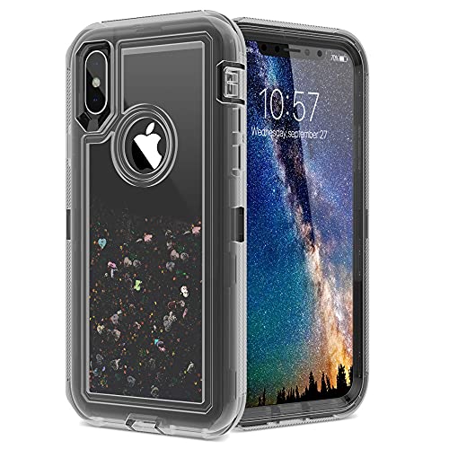 DEIOKL Treibsand Hülle für iPhone 12 11 Pro XS Max X XR 8 7 6 Plus Abdeckung 360 Stoßfeste TPU PC Liquid Protect Telefonhüllen, schwarz, für 7plus oder 8plus DEIOKL Treibsand Hülle für iPhone 12 11 Pro XS Max X XR 8 7 6 Plus Abdeckung 360 Stoßfeste TPU PC Liquid Protect Telefonhüllen, schwarz, für 7plus oder 8plus von DEIOKL