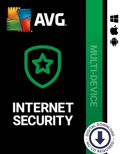 AVG Internet Security 2024 | Mehrere Geräte | 10 Geräte | 1 Jahr | Antivirenschutz für Windows, macOS, iOS und Android | ESD von DEISATECH
