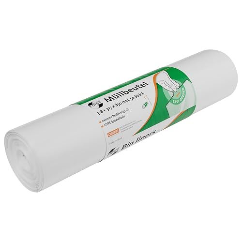 Deiss FIRST PLUS Müllbeutel aus LDPE, 1A-Material, Passend für Drahtgitterkörbe, weiß, 50 Stück/Rolle Deiss FIRST PLUS Müllbeutel aus LDPE, 1A-Material, Passend für Drahtgitterkörbe, weiß, 50 Stück/Rolle von DEISS FIRST PLUS