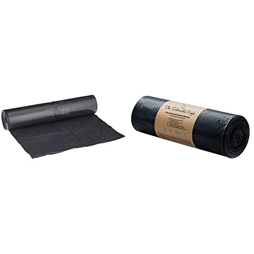 Müllsäcke DEISS PREMIUM schwarz Typ 60, 120 Liter & TSP Schwerlast Müllsäcke 240L - aus 100% Recycling Material (PE) - Blauer Engel zertifiziert - 10er Rolle - extrem reißfest (70 μm) - 1000x1250 mm von DEISS