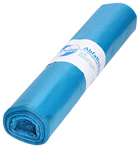 Abfallsäcke aus Recycling-LDPE/LLDPE 120 l, blau, 25 Stück/Rolle von DEISS