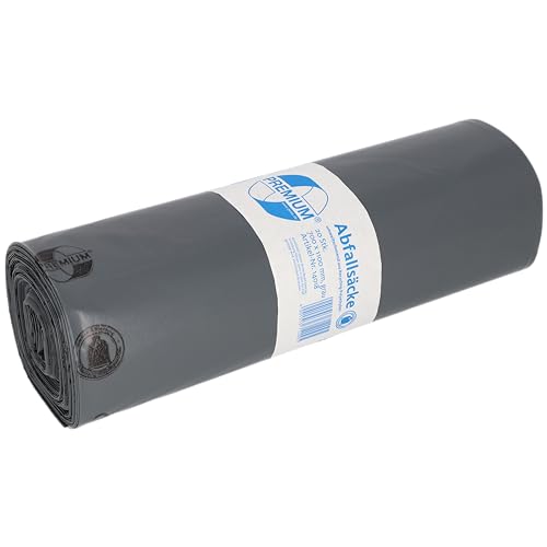 Abfallsäcke aus Recycling-LDPE 120 l, grau, 20 Stück/Rolle von DEISS