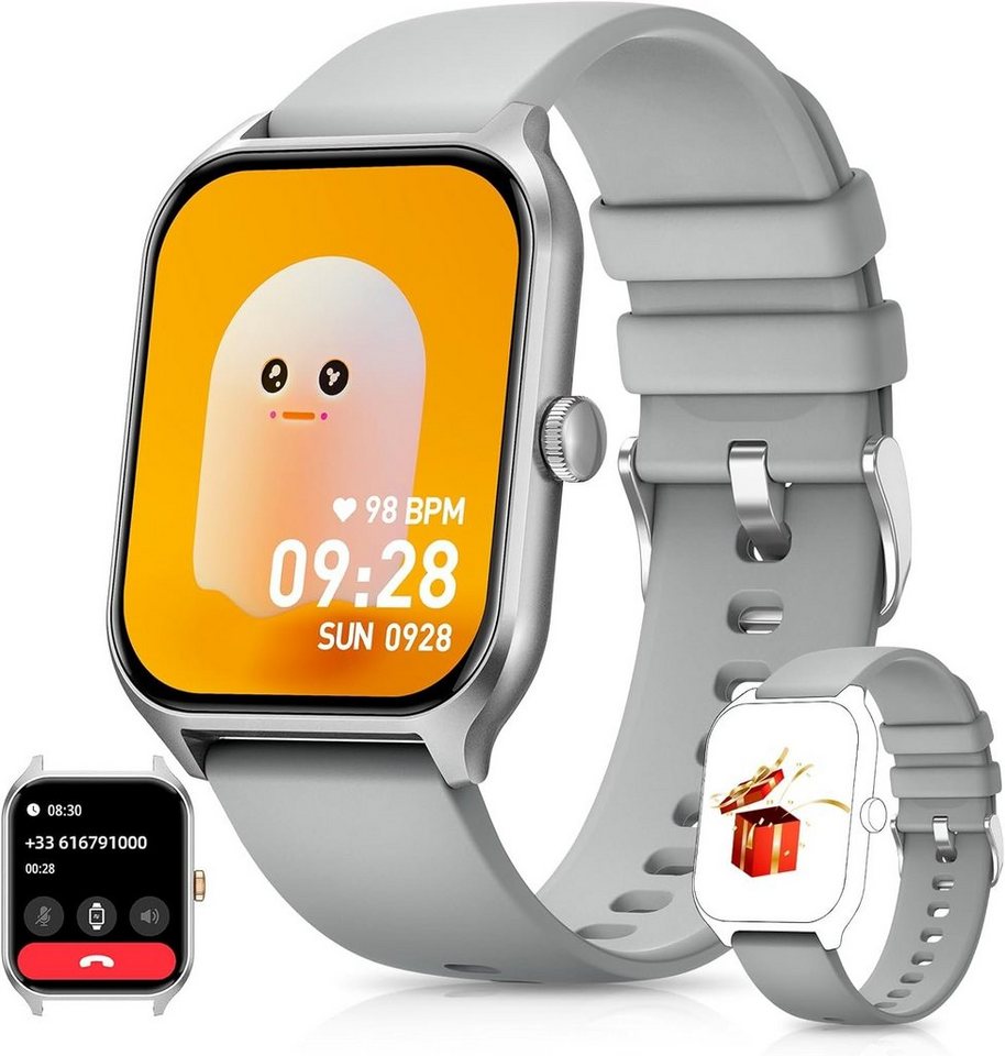 DEKELIFE Smartwatch (1,96 Zoll, Android iOS), Damen telefonfunktion libertas sportmodi schlafmonitor wasserdicht von DEKELIFE