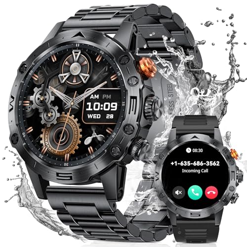 DEKELIFE Smartwatch Herren mit Telefonfunktion, 1,53" IPS Always-On Display 350mAh Akku Smart Watch, 124 Sportmodi IP68 Wasserdicht Fitnessuhr Pulsuhr Schlafmonitor Schrittzähler, Android iOS Schwarz DEKELIFE Smartwatch Herren mit Telefonfunktion, 1,53" IPS Always-On Display 350mAh Akku Smart Watch, 124 Sportmodi IP68 Wasserdicht Fitnessuhr Pulsuhr Schlafmonitor Schrittzähler, Android iOS Schwarz von DEKELIFE