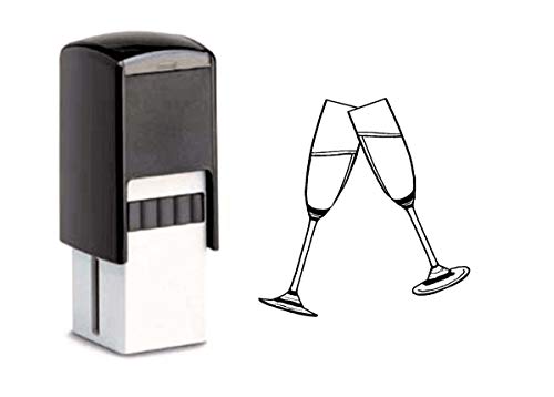 Bonuskartenstempel Stempel mit Motiv - Sektgläser Champagner - für Bonuskarte 10x10mm von DEKO-LANDO