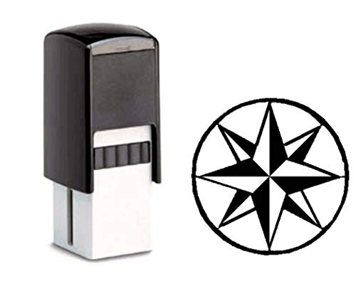Bonuskartenstempel Stempel mit Motiv - Windrose Kompass - für Bonuskarte 10x10mm von DEKO-LANDO