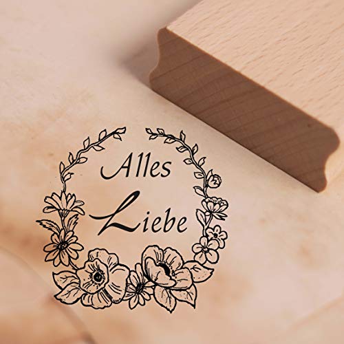 Stempel Alles Liebe Blumenkranz - Motivstempel ca. 38 x 37 mm von DEKO-LANDO