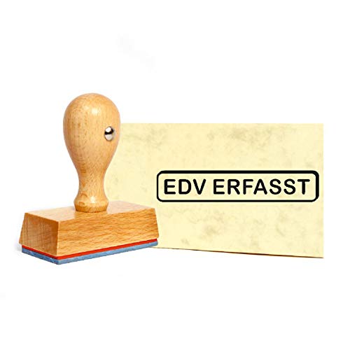 Stempel EDV Erfasst - Holzstempel - 49 x 9 mm von DEKO-LANDO