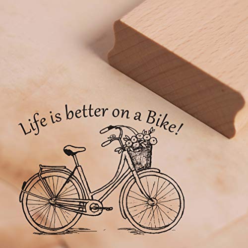 Stempel Fahrrad Life is better on a bike - Motivstempel ca. 48 x 38 mm von DEKO-LANDO