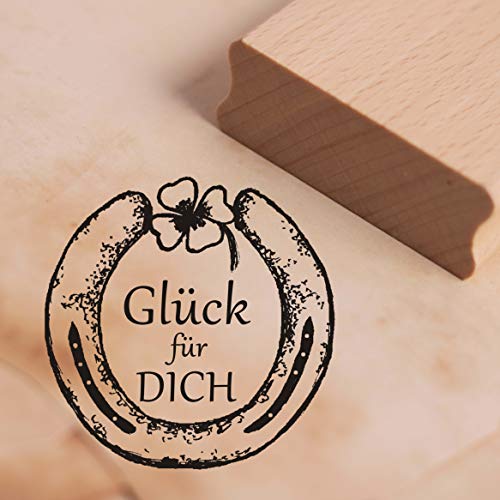 Stempel Glück für Dich - Motivstempel Hufeisen - ca. 38 x 38 mm von DEKO-LANDO