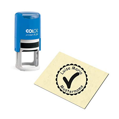 Stempel Kinderstempel Haken - mit persönlichem Namen Ø 24 mm von DEKO-LANDO