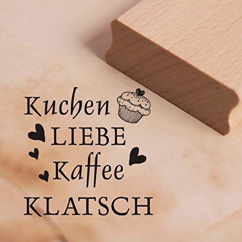 Stempel Kuchen Liebe Kaffee Klatsch - Herzen Muffin Motiv ca. 38 x 38 mm von DEKO-LANDO