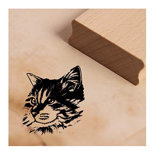 Stempel Motivstempel Katze Maine Coon - Katzenmotiv Holzstempel ca. 38x38mm von DEKO-LANDO