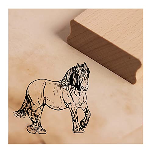 Stempel Motivstempel - Pferd Kaltblut Ardenner - Holzstempel 38 x 35 mm von DEKO-LANDO
