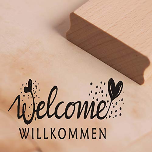 Stempel Welcome Willkommen - Motivstempel ca. 48 x 26 mm von DEKO-LANDO