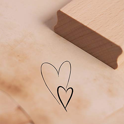 Stempel Zwei Herzen - Motivstempel - ca. 18 x 28 mm von DEKO-LANDO